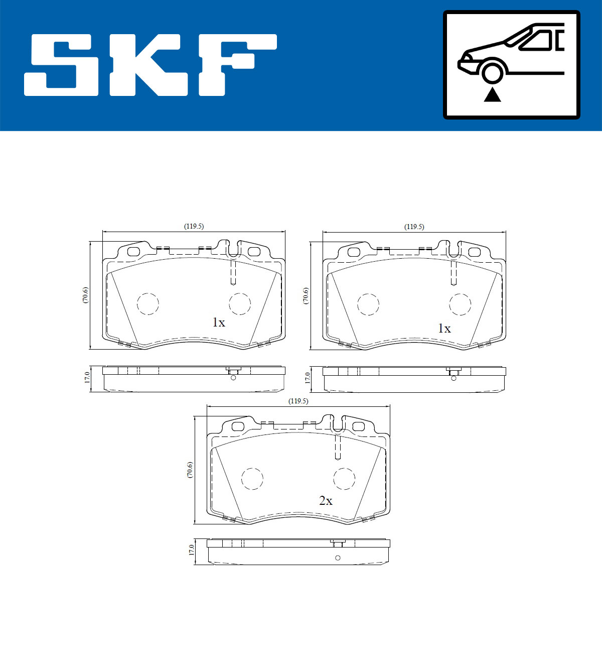 Set placute frana,frana disc VKBP 80198 E SKF